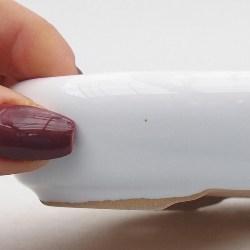 Ciotola bonsai in ceramica 13 x 9,5 x 3 cm, bianco