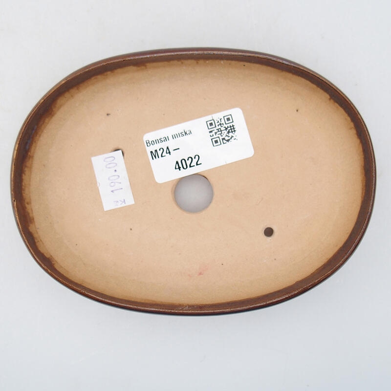Ciotola per bonsai in ceramica 13 x 9,5 x 3 cm, marrone