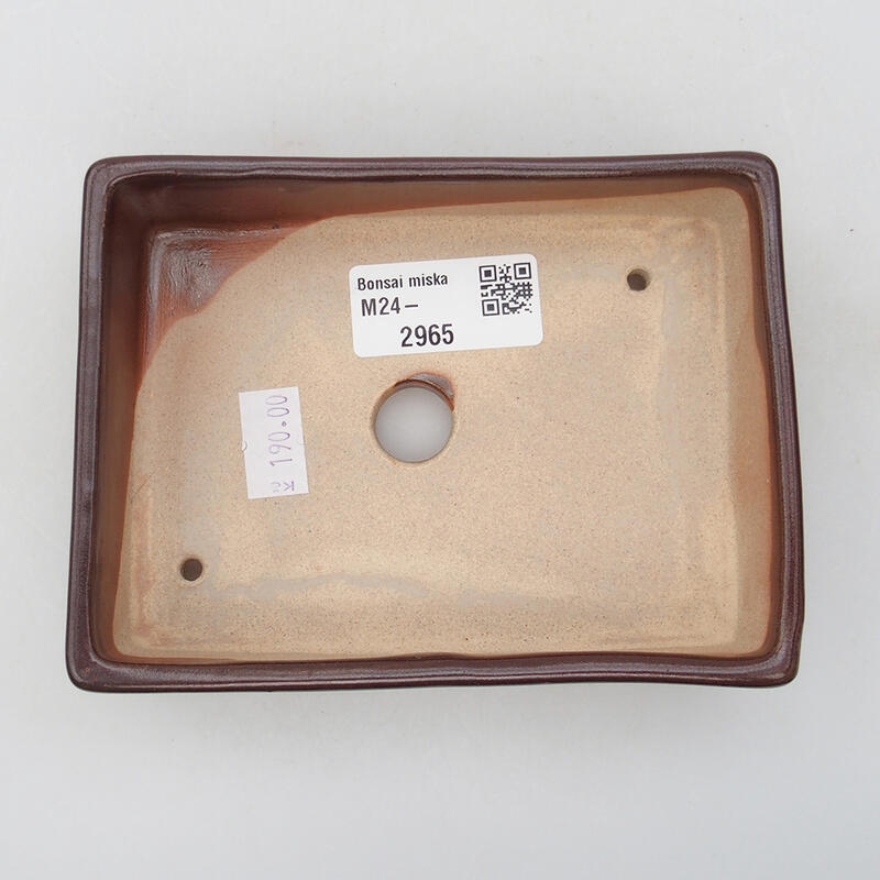 Ciotola per bonsai in ceramica 13 x 9,5 x 3 cm, marrone