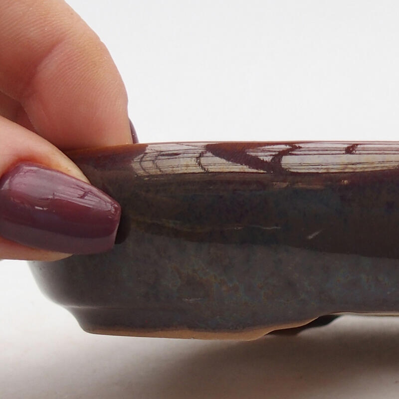 Ciotola per bonsai in ceramica 13 x 9,5 x 3 cm, marrone