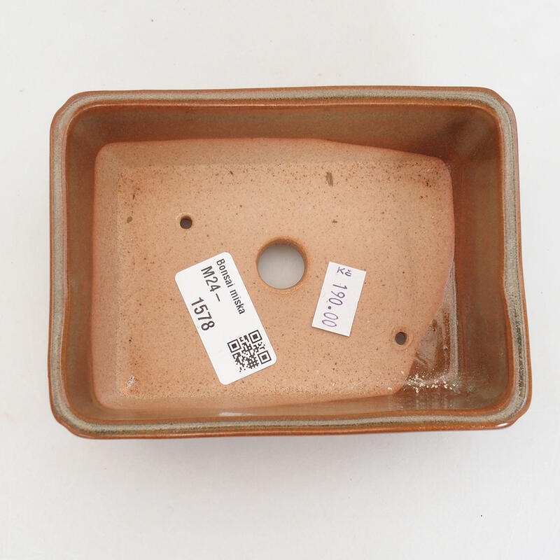 Ciotola per bonsai in ceramica 13 x 9,5 x 5 cm, marrone