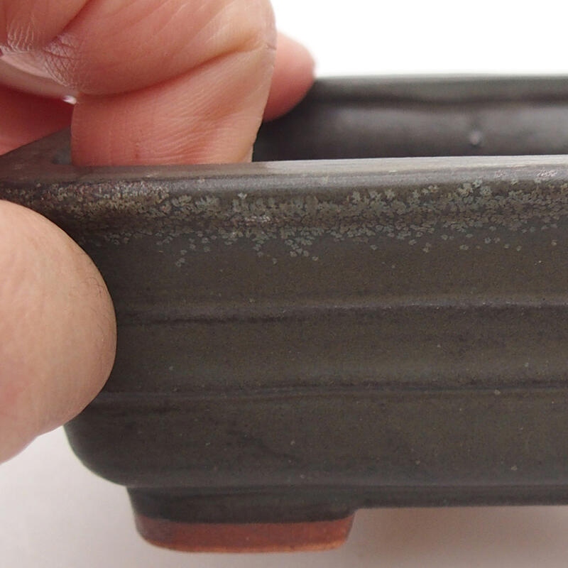 Ciotola bonsai in ceramica 13 x 9 x 4,5 cm, grigio