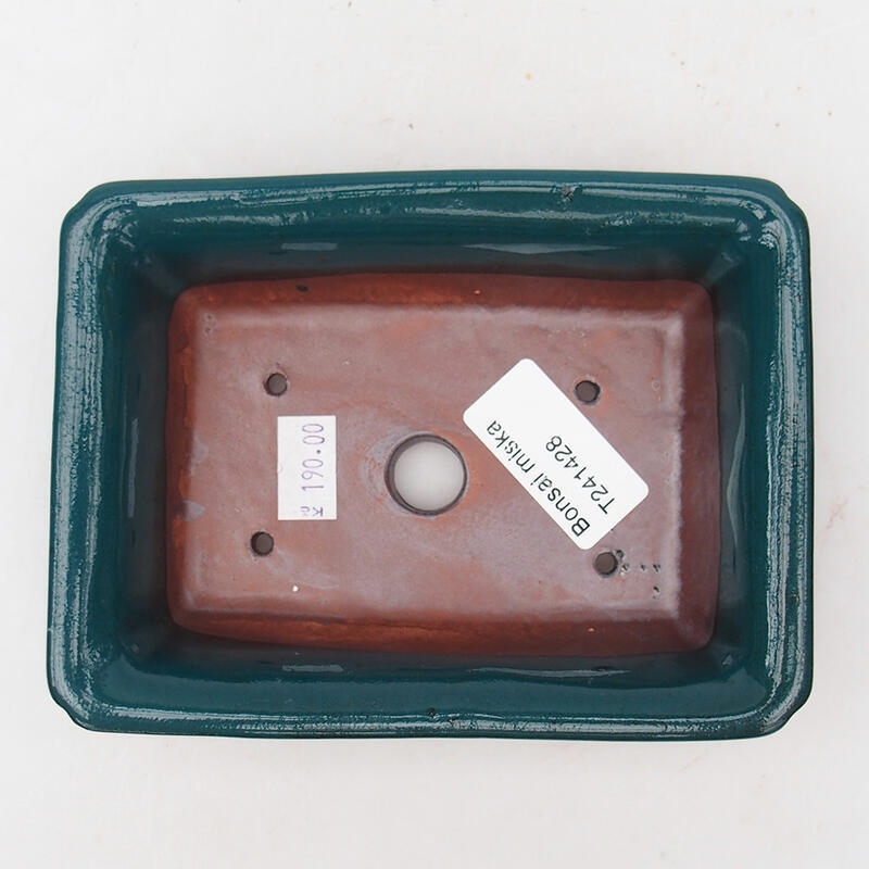 Ciotola per bonsai in ceramica 14,5 x 10,5 x 4 cm, verde