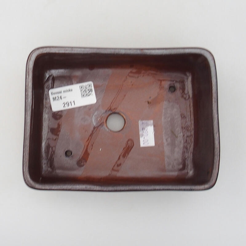 Ciotola per bonsai in ceramica 14,5 x 11 x 5 cm, colore marrone