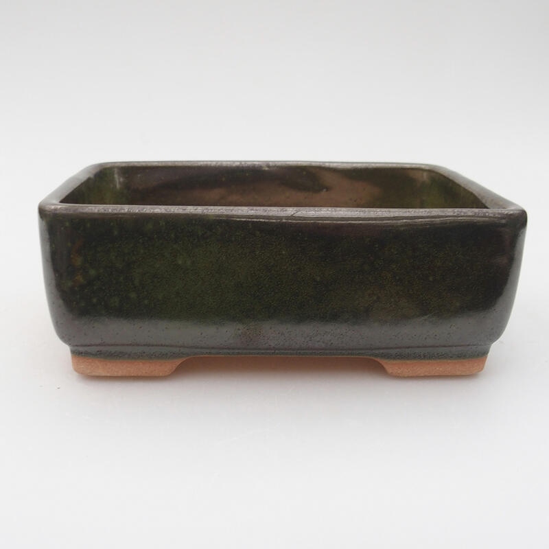 Ciotola per bonsai in ceramica 14,5 x 11 x 5 cm, verde