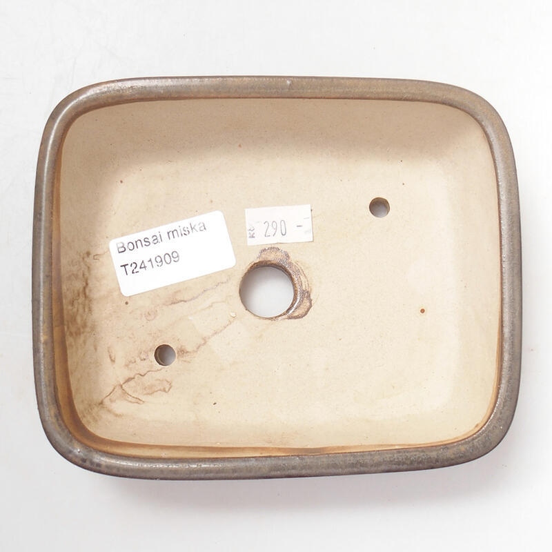 Ciotola per bonsai in ceramica 14,5 x 12 x 4 cm, colore marrone