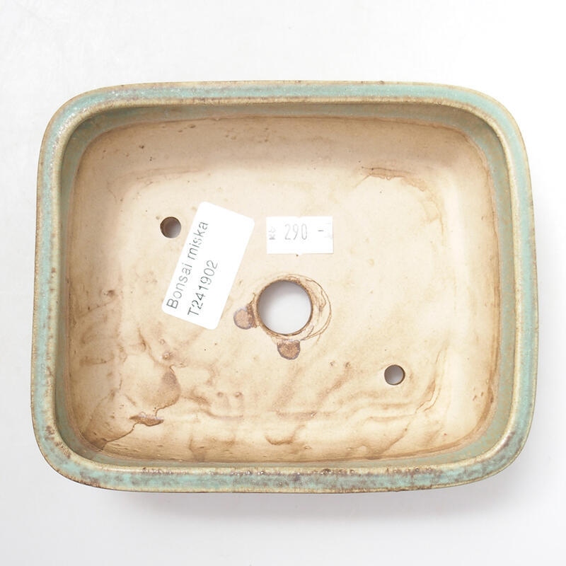 Ciotola per bonsai in ceramica 14,5 x 12 x 4 cm, verde