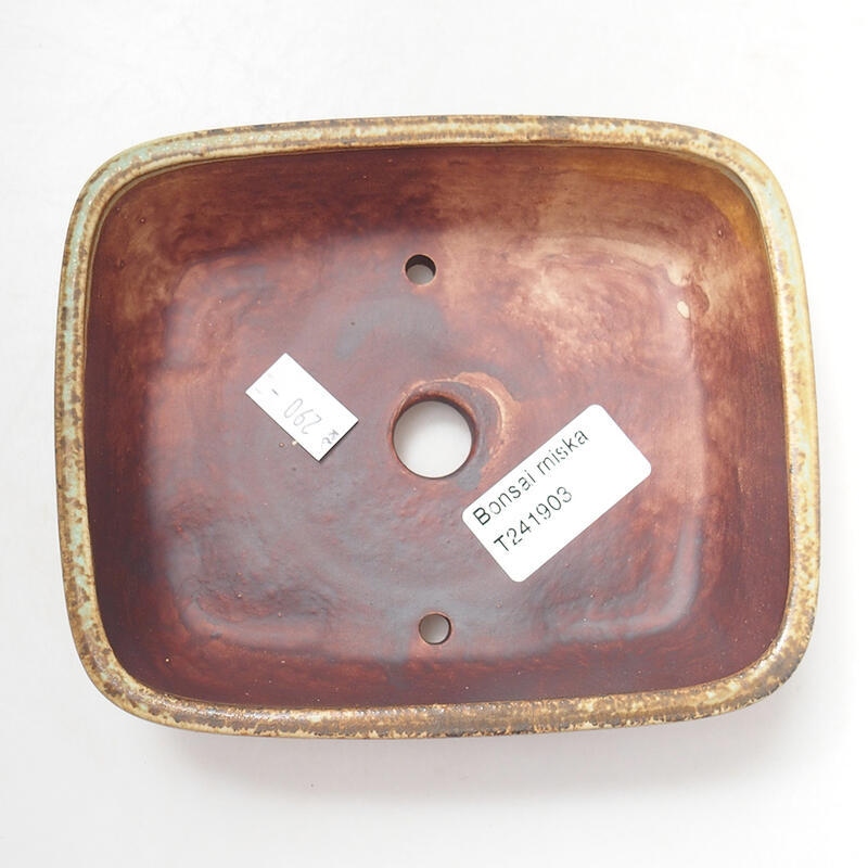 Ciotola per bonsai in ceramica 14,5 x 12 x 4 cm, verde