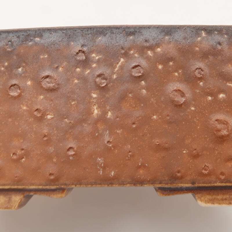 Ciotola per bonsai in ceramica 14 x 11,5 x 4,5 cm, marrone