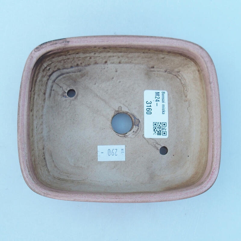 Ciotola bonsai in ceramica 14 x 11,5 x 4,5 cm, rosa