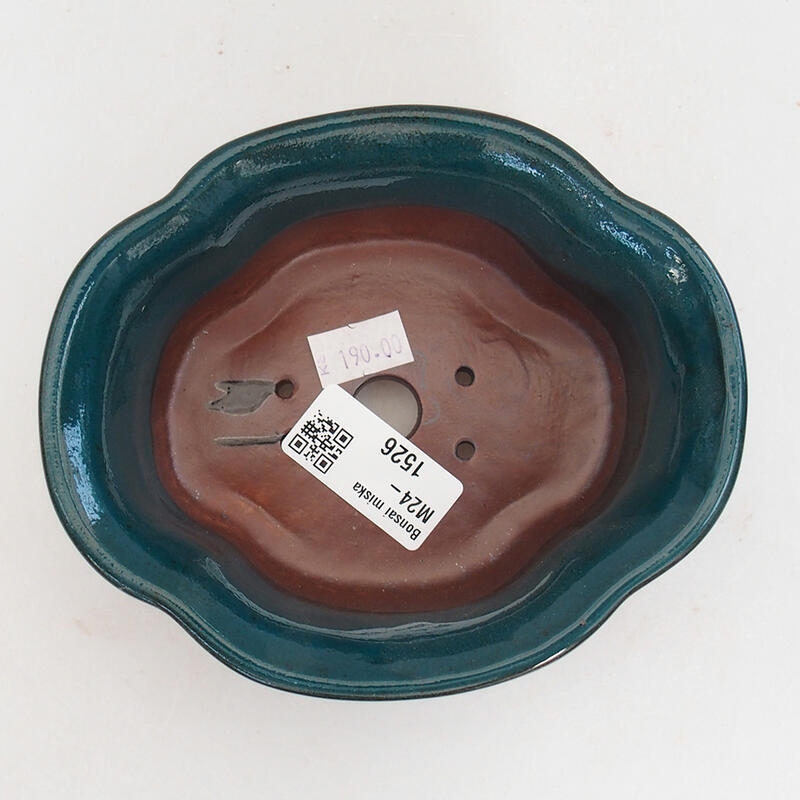 Ciotola per bonsai in ceramica 14 x 11,5 x 6 cm, verde