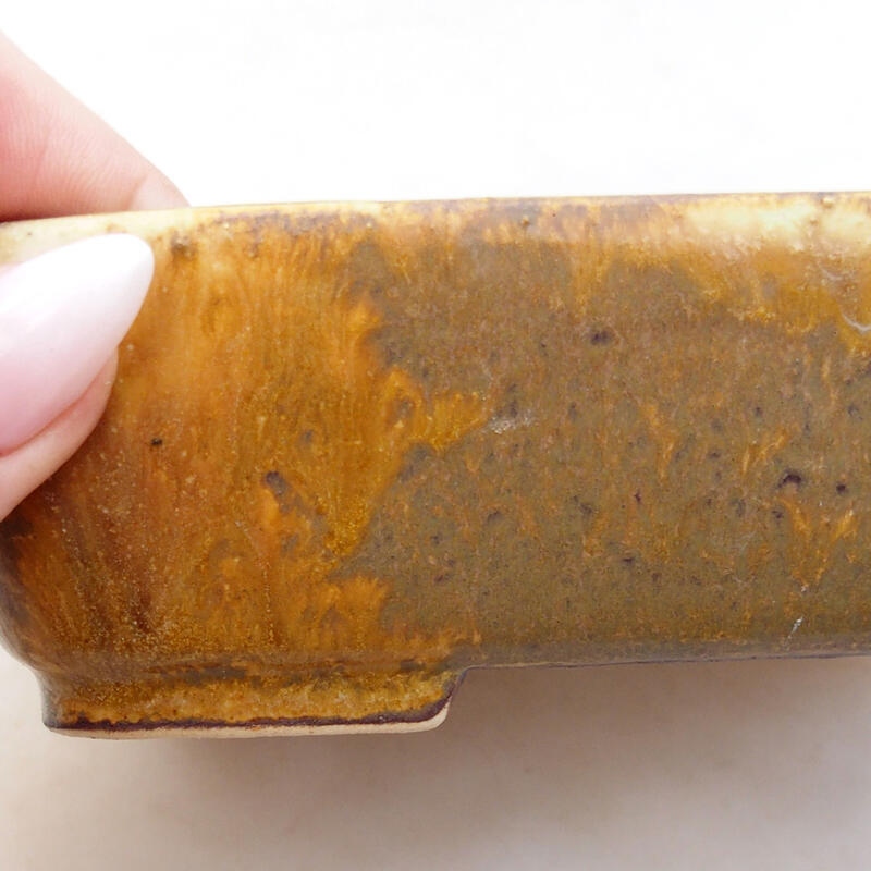 Ciotola per bonsai in ceramica 14 x 11 x 4 cm, marrone