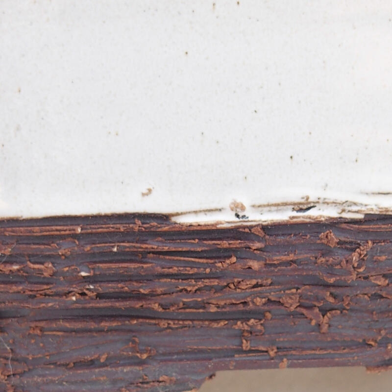 Ciotola per bonsai in ceramica 14 x 12,5 x 7 cm, colore bianco