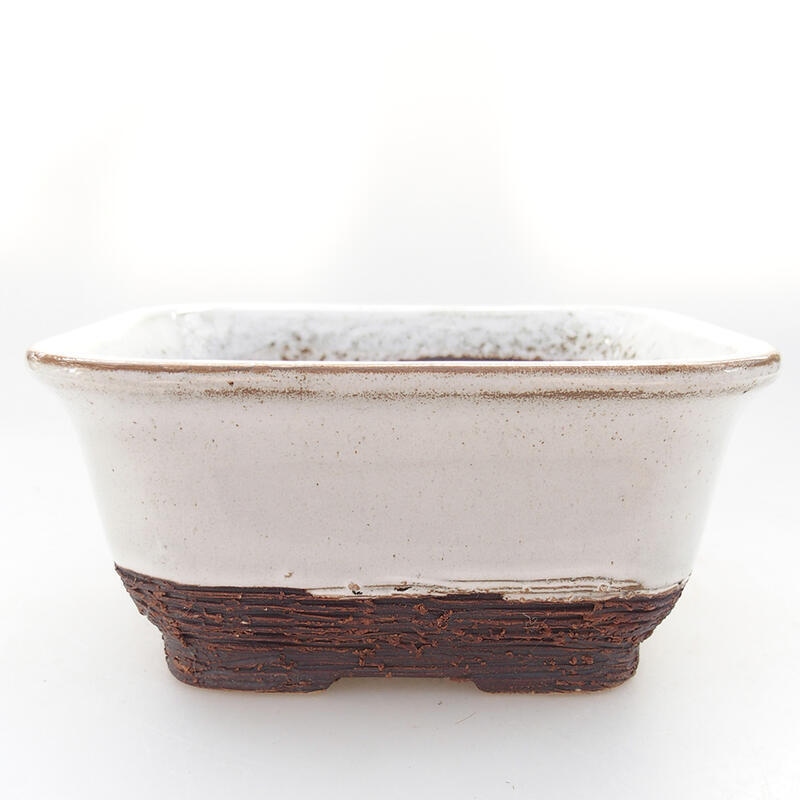 Ciotola per bonsai in ceramica 14 x 12,5 x 7 cm, colore bianco