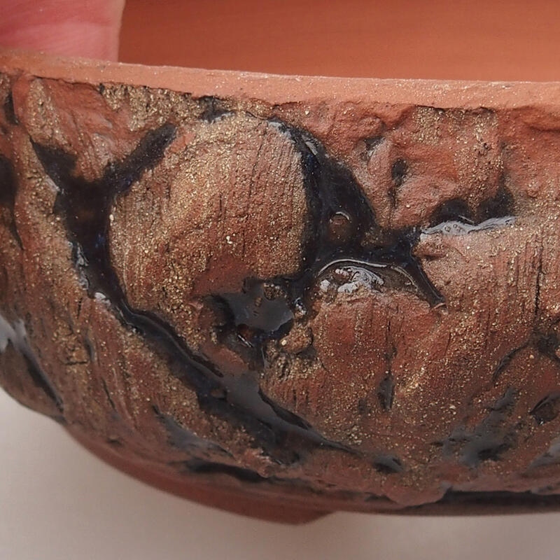 Ciotola per bonsai in ceramica 14 x 14 x 4,5 cm, marrone