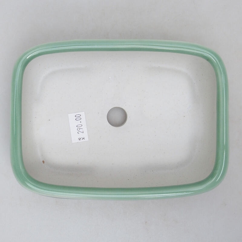Ciotola per bonsai in ceramica 15 x 10,5 x 4,5 cm, verde