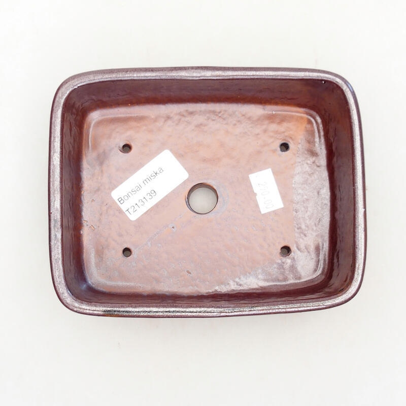 Ciotola per bonsai in ceramica 15 x 11,5 x 5 cm, marrone