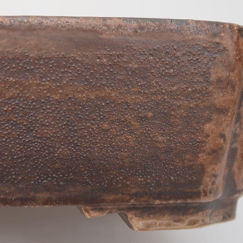 Ciotola per bonsai in ceramica 17,5 x 14,5 x 5,5 cm, marrone