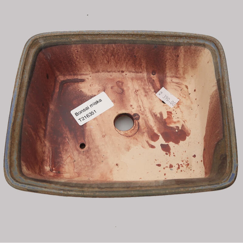 Ciotola bonsai in ceramica 17,5 x 14 x 5,5 cm, colore blu