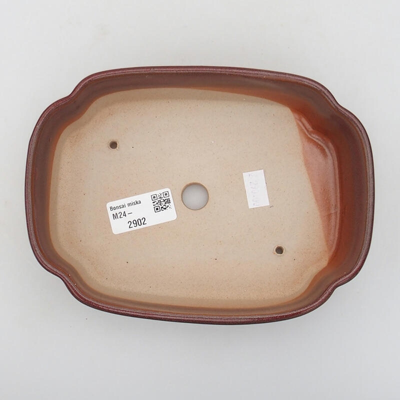 Ciotola per bonsai in ceramica 18,5 x 13,5 x 5 cm, marrone