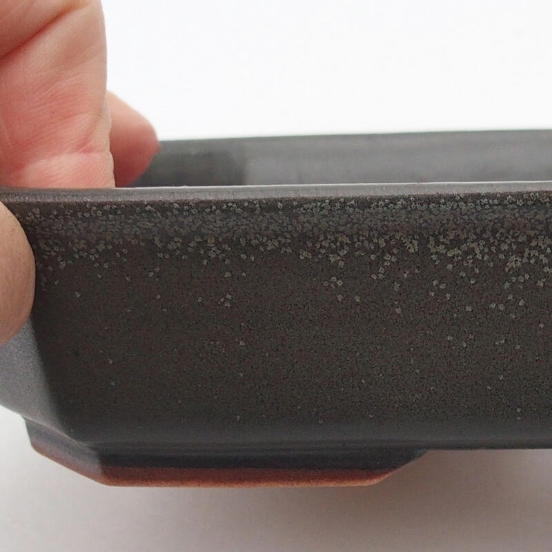 Ciotola bonsai in ceramica 18 x 13,5 x 4 cm, grigio