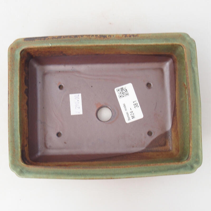 Ciotola per bonsai in ceramica 18 x 13,5 x 4 cm, verde