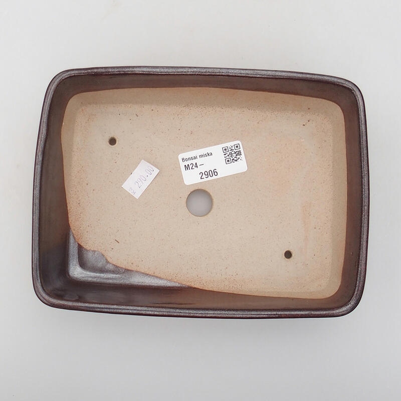 Ciotola per bonsai in ceramica 18 x 13 x 4,5 cm, marrone