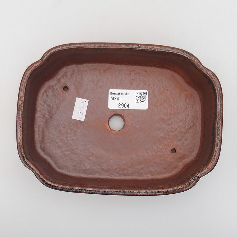 Ciotola bonsai in ceramica 18 x 13 x 5 cm, colore marrone-nero