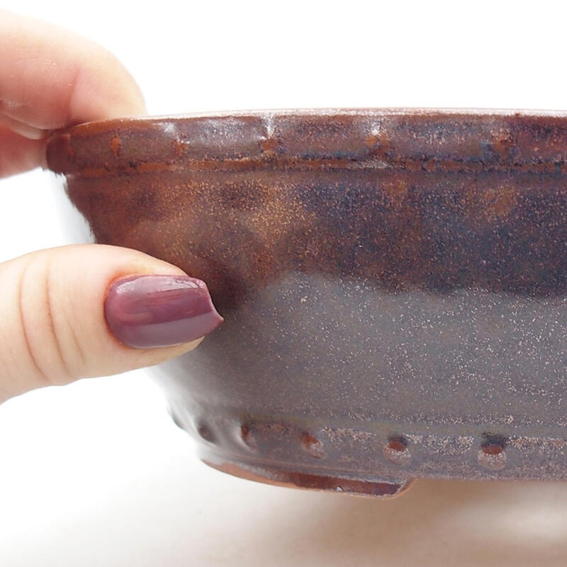 Ciotola bonsai in ceramica 18 x 18 x 5,5 cm, marrone