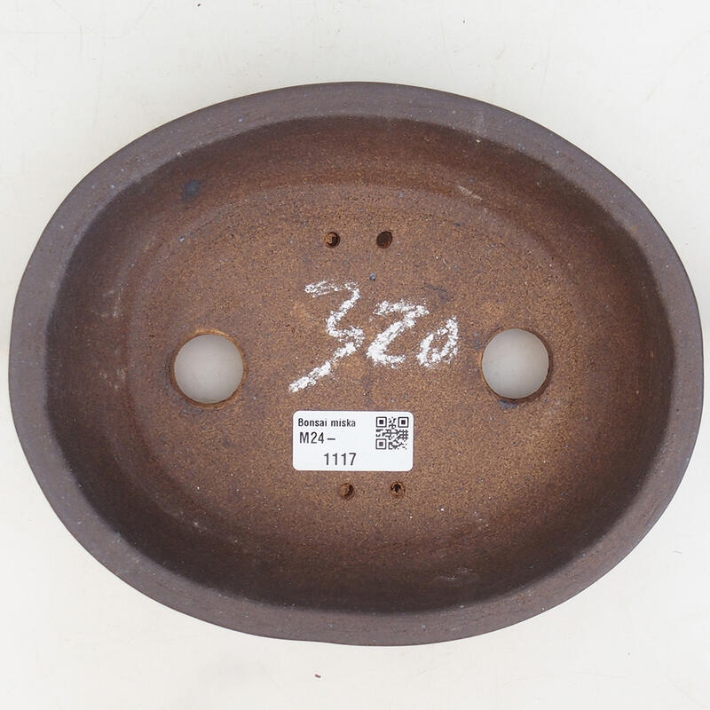 Ciotola per bonsai in ceramica 19,5 x 16 x 5 cm, marrone