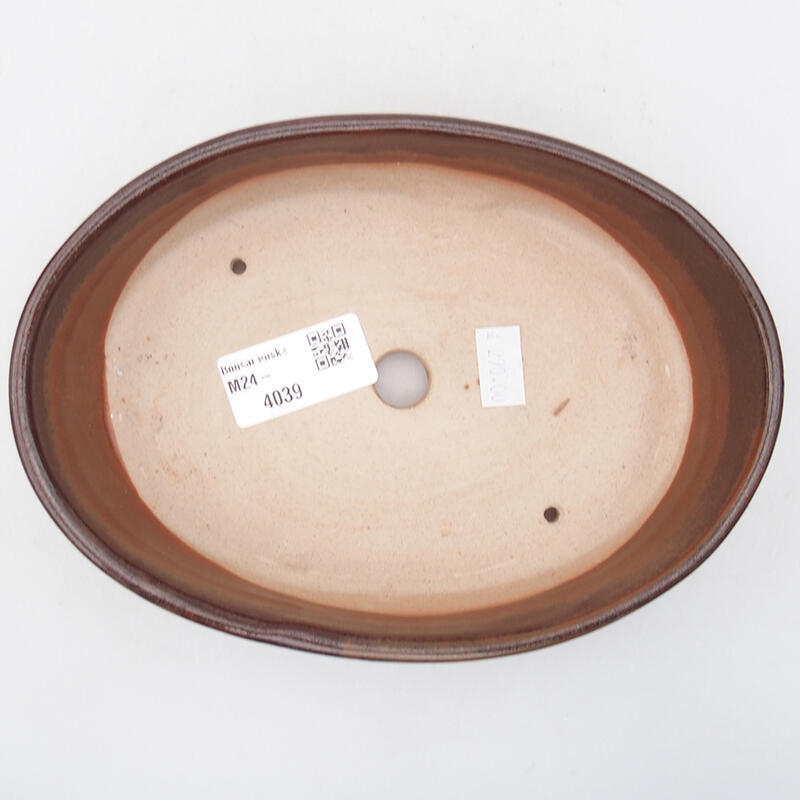 Ciotola per bonsai in ceramica 19 x 13,5 x 4,5 cm, marrone