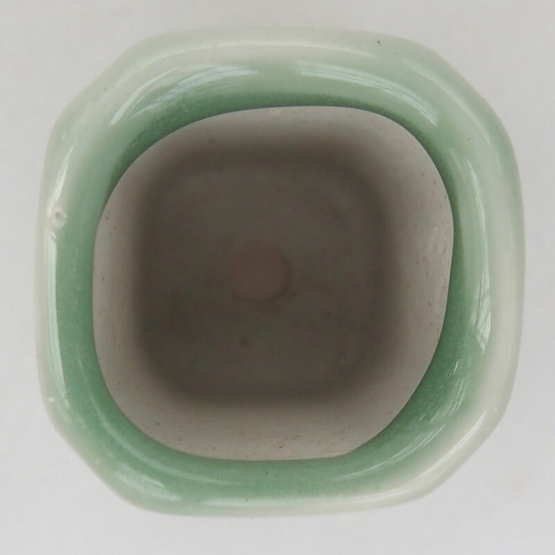 Vaso da bonsai in ceramica 2,5 x 2,5 x 4,5 cm, colore verde