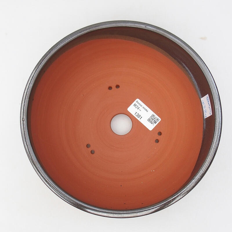 Ciotola bonsai in ceramica 20,5 x 20,5 x 6,5 cm, colore metallo