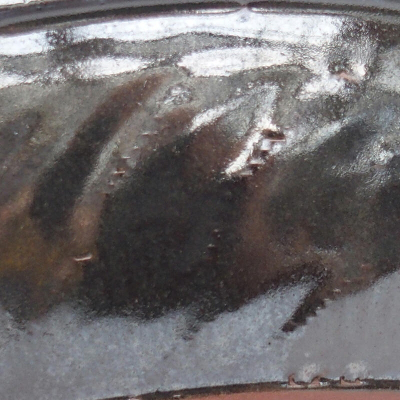 Ciotola bonsai in ceramica 20,5 x 20,5 x 6,5 cm, colore metallo