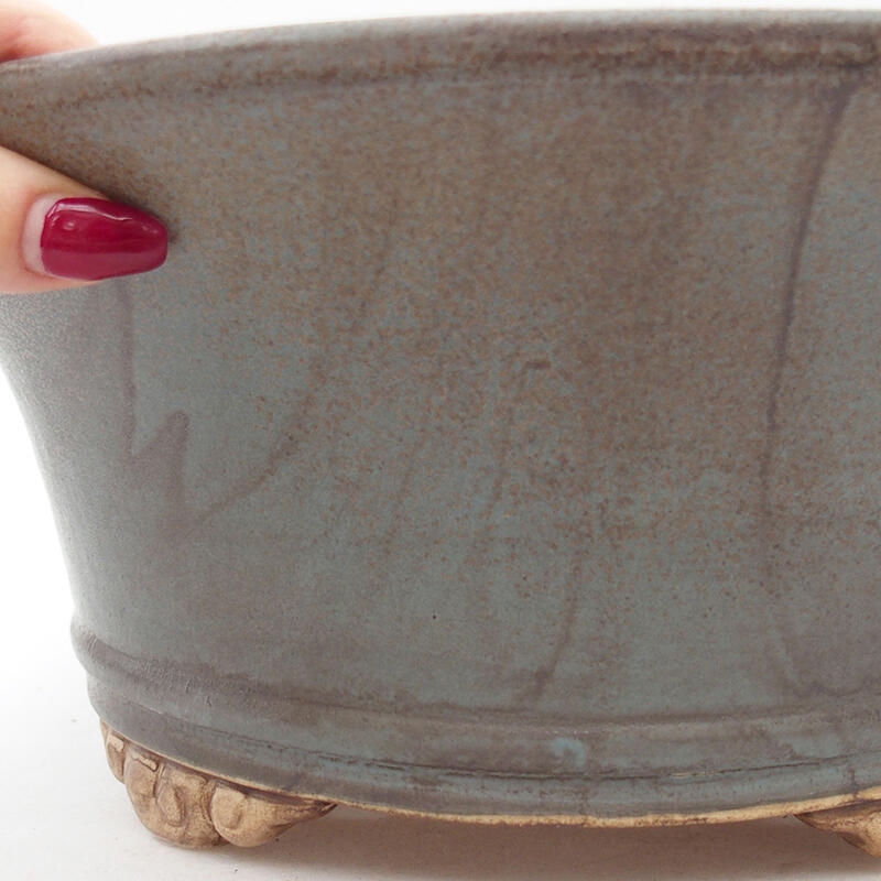 Ciotola bonsai in ceramica 28,5 x 28,5 x 12 cm, colore blu