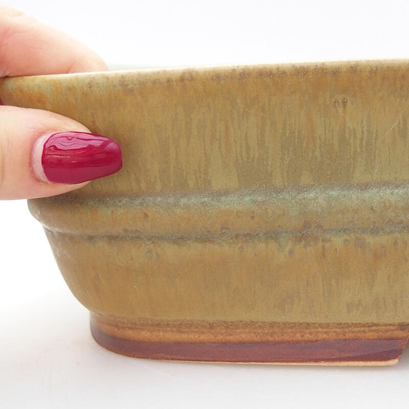 Ciotola per bonsai in ceramica 29 x 23,5 x 7 cm, verde