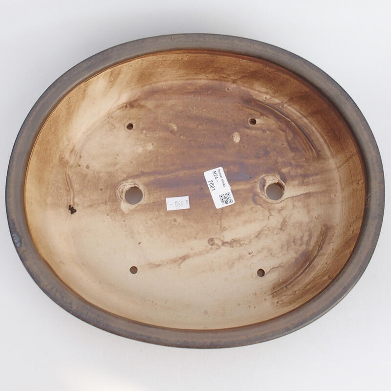 Ciotola per bonsai in ceramica 32 x 28 x 7,5 cm, marrone