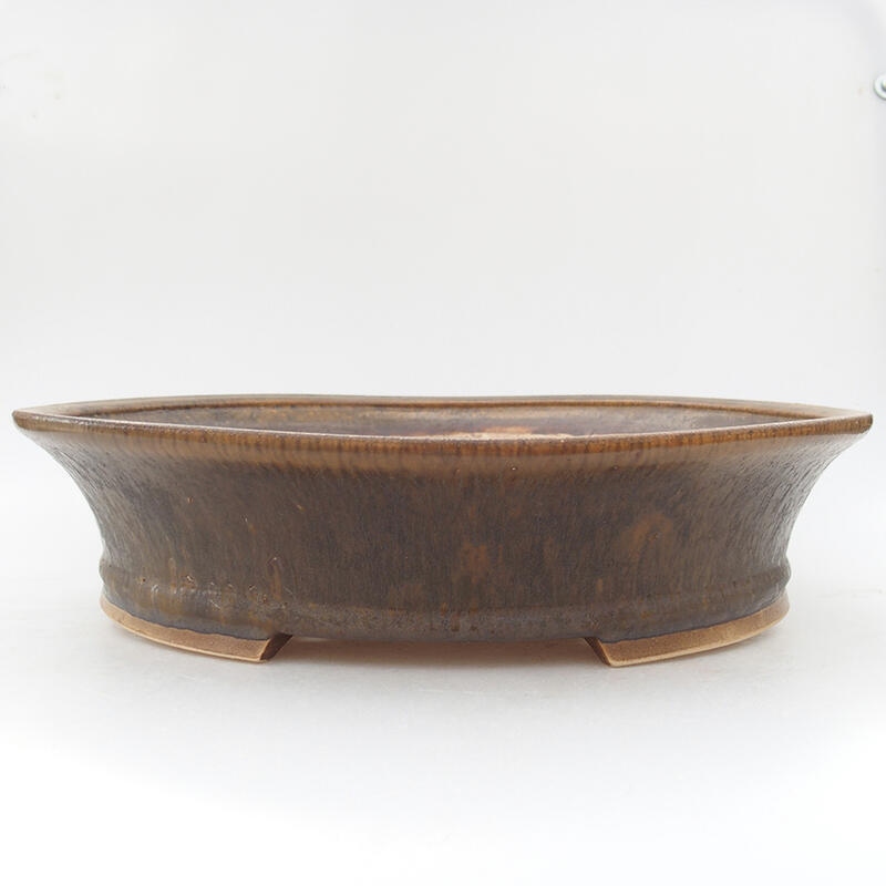 Ciotola per bonsai in ceramica 32 x 29 x 7,5 cm, marrone