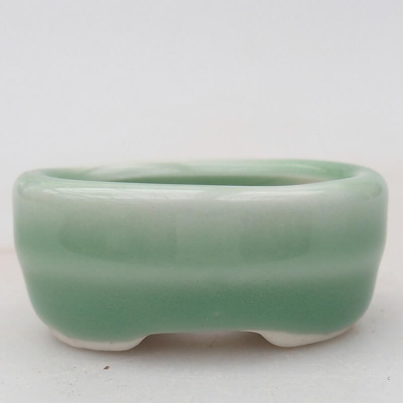Vaso da bonsai in ceramica 4,5 x 3 x 2 cm, colore verde