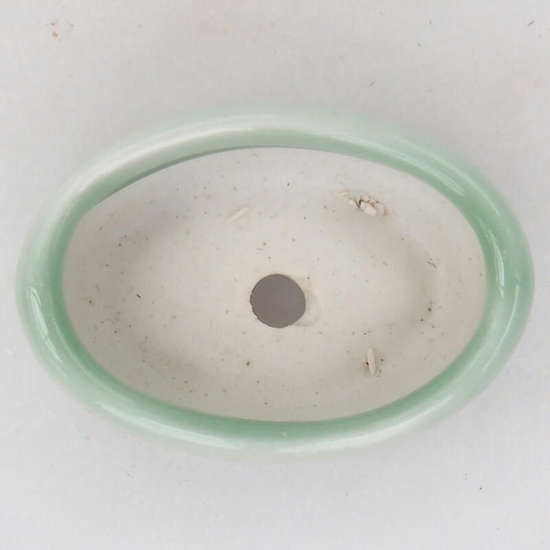 Vaso da bonsai in ceramica 4,5 x 3 x 2 cm, colore verde