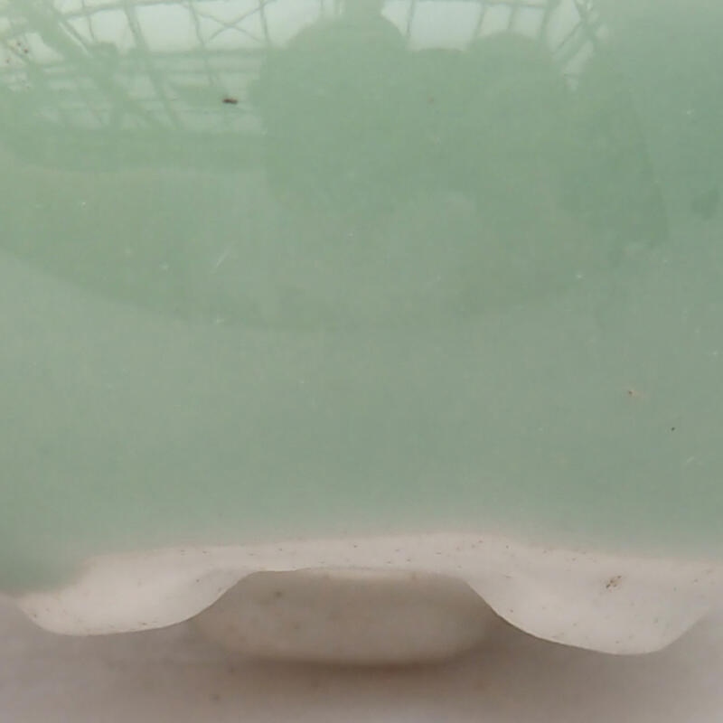 Ciotola per bonsai in ceramica 4,5 x 4,5 x 2 cm, verde