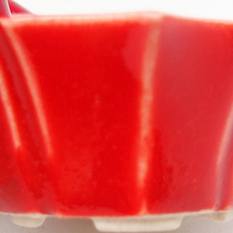 Ciotola per bonsai in ceramica 4 x 3,5 x 2 cm, colore rosso