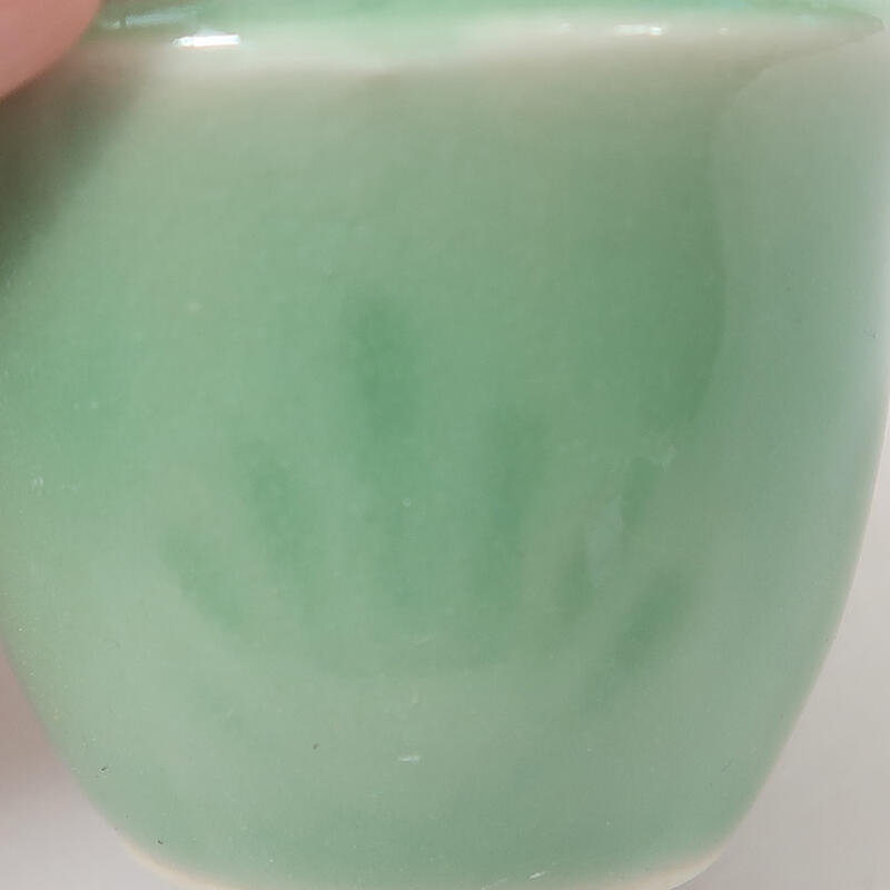 Ciotola per bonsai in ceramica 4 x 4 x 3 cm, verde