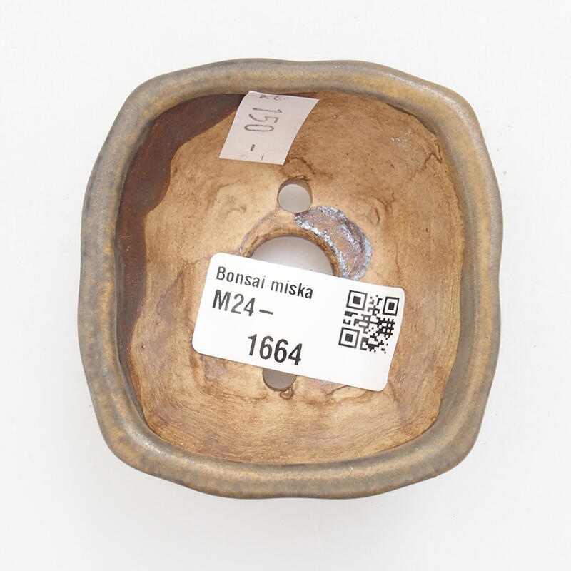 Ciotola per bonsai in ceramica 6,5 x 6,5 x 3,5 cm, marrone