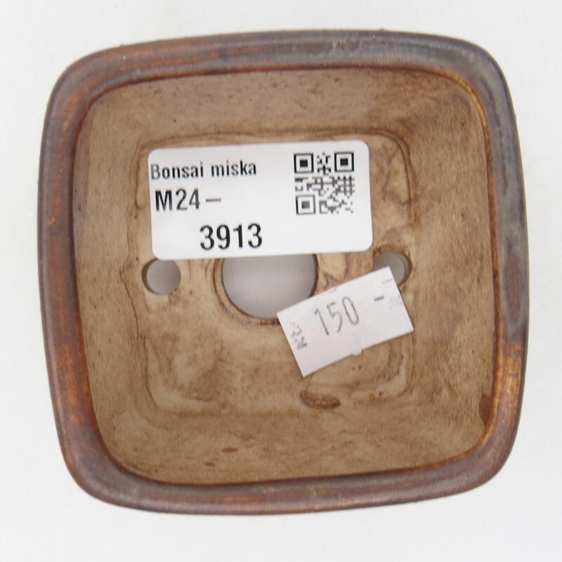 Ciotola per bonsai in ceramica 6,5 x 6,5 x 4,5 cm, marrone