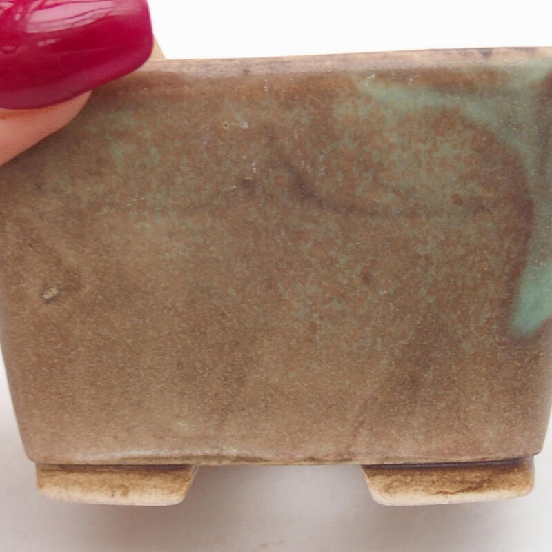 Ciotola per bonsai in ceramica 6,5 x 6,5 x 4,5 cm, verde