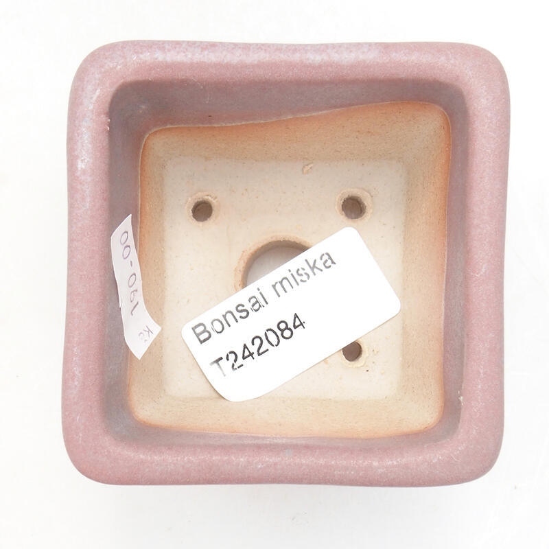 Ciotola bonsai in ceramica 6,5 x 6,5 x 5 cm, rosa