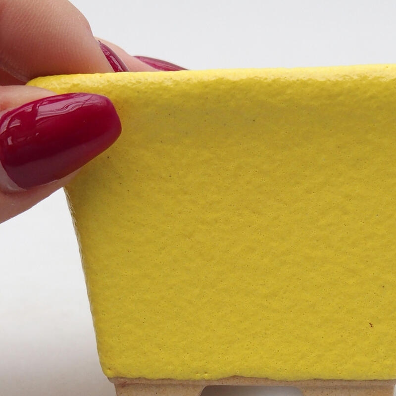 Ciotola per bonsai in ceramica 6,5 x 6,5 x 5 cm, giallo