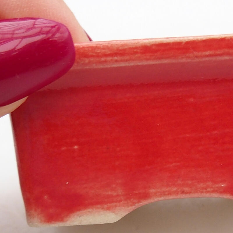 Ciotola per bonsai in ceramica 6 x 4,5 x 2,5 cm, colore rosso