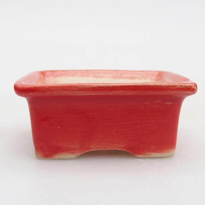Ciotola per bonsai in ceramica 6 x 4,5 x 2,5 cm, colore rosso